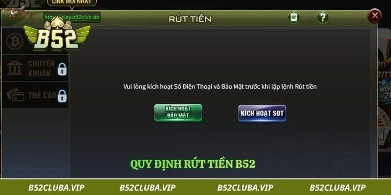 Rút tiền B52 1 Quy định rút tiền B52
